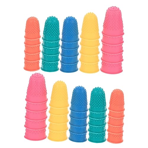 IWOWHERO 50pcs Nonslip Fingertip Protectors Cash Counting Savers Pink Random Color