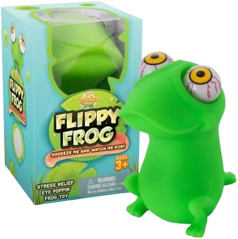 IPIDIPI TOYS Flippy Frog Squishy Eye Popping - Halloween Squishy Toys for Trick or Treat - Fun Fidget Toy, Birthday Party Favors, Halloween Goodie Bag Stuffers for Boys and Girls