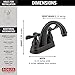 Delta Windemere Centerset Oil Rubbed Bronze Bathroom Faucet, 4 Inch 3 Hole Bathroom Sink Faucet for Vanity, Metal Push-Pop Drain Assembly, Oil Rubbed Bronze B2596LF-OB