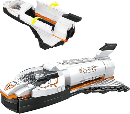 Image of Galaxy Hi-Tech 3 in 1 Future Flyer, Space Station, Fighter Jet Building Brick Set STEM Toy for Kids Educational Construction Kit Set Space Astronaut Theme Blocks and Bricks 168+ Pcs DIY
