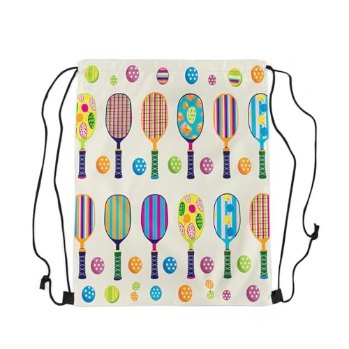 Erosebridal Rainbow Pickleball Drawstring Backpack 13x15.7, Colorful Ball Sports Foldable String Bag, Pickleball Accessories Sackpack For Sport Gym Swim Yoga Camping, Gaming Sport Cinch Bags3