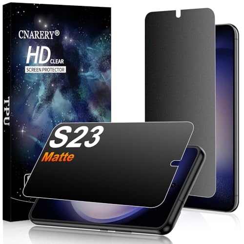 Cnarery 2 Pack for Samsung Galaxy S23 Matte Privacy Screen Protector 6.2 Inch[Not Glass], Anti-Scratch, Anti-Glare, Support fingerprint Unlock