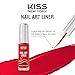 KISS NEW YORK Nail Art Liner, Fast-Drying, Slow Drip, Low Odor, Fine Tip Bristles for Precise Lines, Salon Results at Home for Professional Nail Art (White)