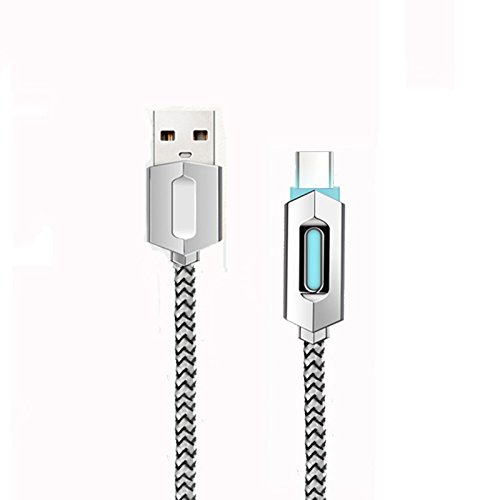 superior ZRL USB C Cable 3ft (1M) Trenzado Luminoso USB C USB A 3.0 Cable Sync USB Datos Cable de Carga para Nexus 6 P, Nexus 5 x, LG G5, OnePlus 2 y Otros Dispositivos de Tipo C (Tipo C 1 Pack)