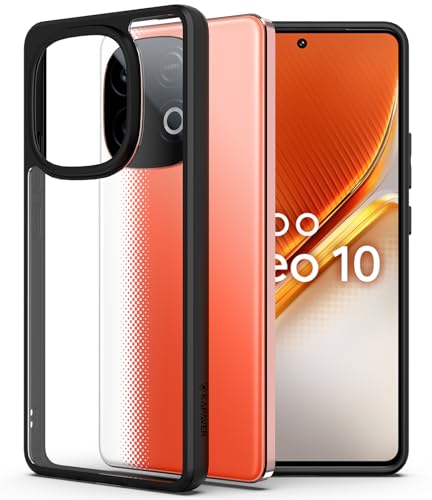 Image of KAPAVER Hybrid Back Cover Case Compatible with IQOO Z10 Turbo PRO 5G / IQOO Neo 10 (PC+TPU) (Black)