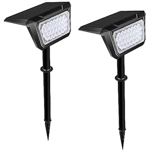 Solar Spotlights Outdoor Waterproof 2-Pack, LED Solar Landscape Lights, Eco-Friendly Garden Lights, Adjustable Solar Powered Spotlight, Cool White for Yard Outside Landscape