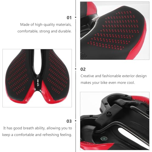 Selle de vélo VTT ergonomique anti-douleur avec éclairage LED intégré pour cyclisme nocturne - 3