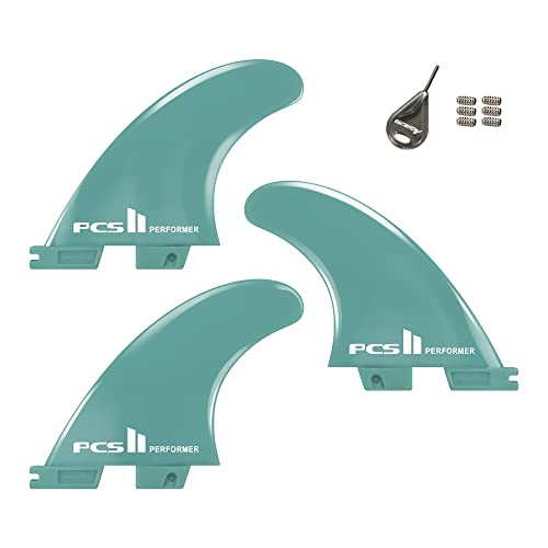 Dual tab II Medium Performer/Reactor Fiberglass Reinforced Polymer Surfboard Fins - Thruster fin(3 Fins) Blue/Black
