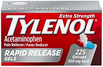 Tylenol Extra Strength Acetaminophen Rapid Release Gels for Pain & Fever Relief, 225 ct