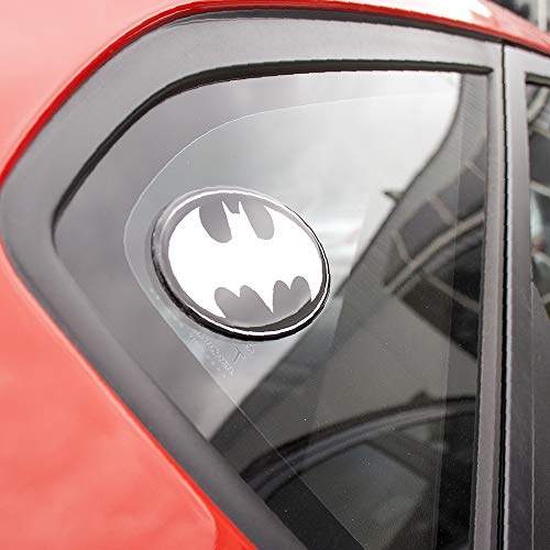 Image of Fan Emblems Batman Domed Chrome Car Decal - 1989 Logo (Black and Chrome)