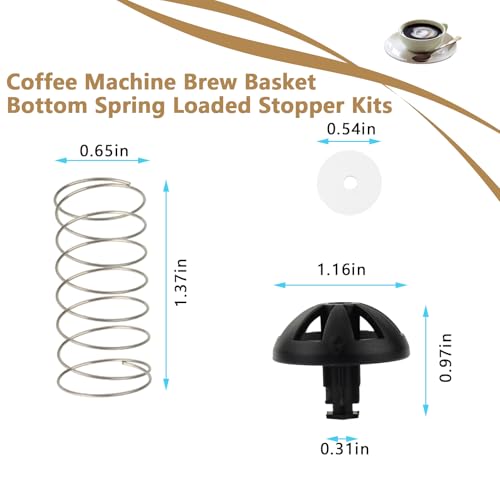 Image of 2-Pack Replacement Coffee Brew Basket Spring Loaded Stopper Kits | Fits Mr. Coffee, Black And Decker, Hamilton Coffee Maker Parts, Replaces Part Numbers 112435-000-000 185774-000-000