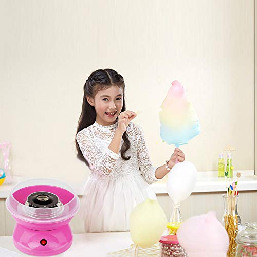 Zuckerwattemaschine, Retro Cotton Candy Machine, Zuckerwatte Maschine mit Stäbchen und Messlöffel, Zuckerwattenmaschiene für Zuhause Kindergeburtstag Party (A-Rosa) – Bild 6
