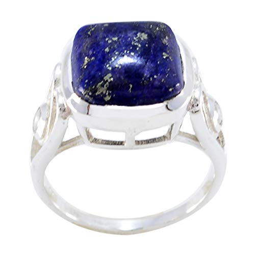 Bague en argent sterling 925 sertie d'une haute pierre coussin colorée