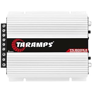 Taramps TS 800×4 Car Audio Multichannel Amplifier 800 Watts Rms 2 Ohms 4 Channel 2 Bridged Channel Full Range Crossover, RCA/High Level Input, Class D