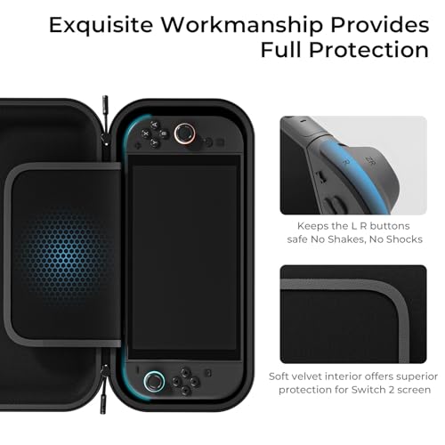 Image of COOWPS Switch 2 Case for Nintendo Switch 2, Includes All-In-One Case and Slim Cases, Game Card Slots, Portable Full Protection Travel Storage Bag for Switch 2 Console Pro Controller Accessories