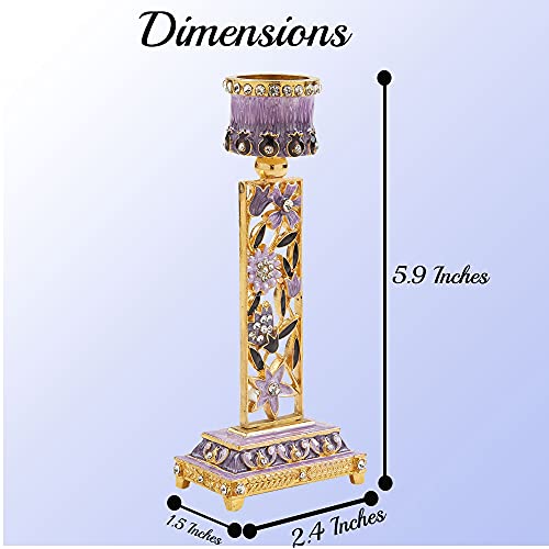 Matashi MTCDL3272PR Shabbat Candlestick Holder (2-Piece Set) Hand-Painted thumb #6