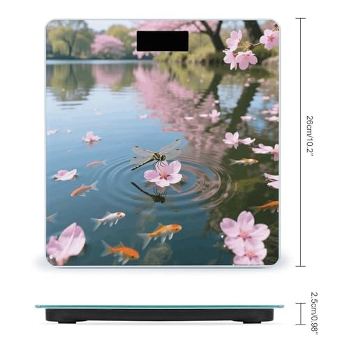 Báscula digital con plataforma de vidrio templado y diseño floral miniatura 2