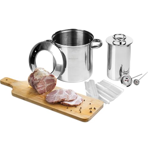 Browin 313016 Juego completo de cocina de jamón de acero inoxidable de 1,5 kg en un recipiente de agua, con una olla y termómetro, acero inoxidable Browin 313016 Juego completo de cocina de jamón de acero inoxidable de 1,5 kg en un recipiente de agua, con una olla y termómetro, acero inoxidable