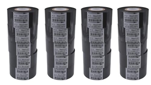 Image of 20 Rolls Hot Stamp Ribbon Thermal Transfer Ribbon 30mm x 100m for Date Coder Hot Stamp Printer 241 241B 241S TJ-08 DY-8 DY-6 (Black)