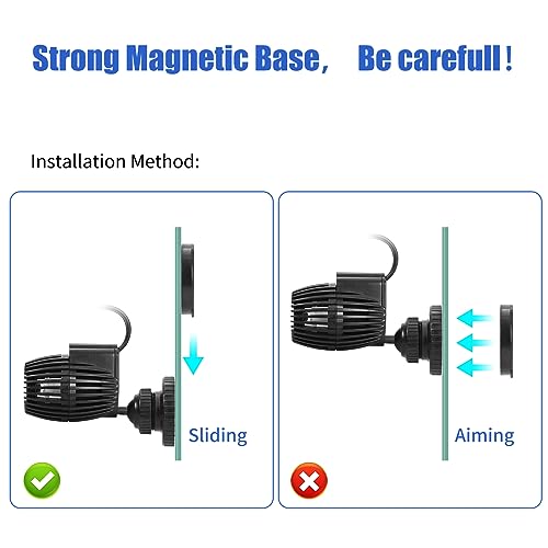 Image of AQUANEAT Aquarium Wavemaker Circulation Pump, 480GPH Fish Tank Powerhead, Submersible Water Pump, Magnetic Base