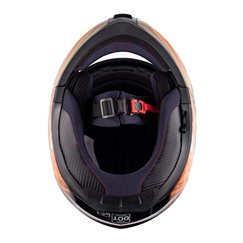Typhoon Th158 Adult Modular Motorcycle Helmet Dot Dual Visor Full Face Flip-Up - Orange Large #TOP7