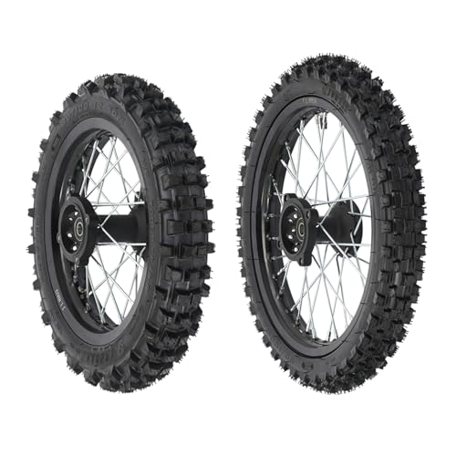 CUBELLIN 60/100-14 Front & 80/100-12 Rear Wheel Kit Pit Bike Wheel Set for 50cc...