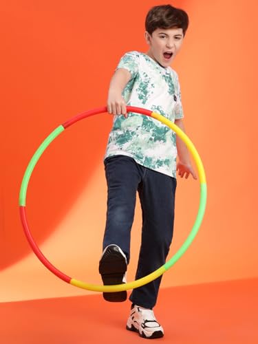 Image of Li'l Tomatoes Boys Cotton Blend Tie-Dye Regular Fit T-Shirt, Green, 11-12 Years