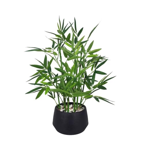 365 Blooming Decor 18-inch Tall Potted Faux Bamboo Plant (Black Pot) - Luxury Artificial Bamboo in...