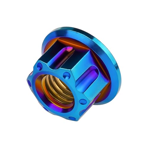 Image of Titanium M6 M8 M10 M12 M14 M16 Flange Bolt Nut Bicycle Motorcycle Rear Axle Car Modification Accessories Pack of 6 (M8 Pitch 1.25mm, Fire Blue)