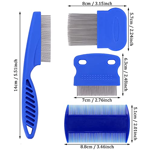 Molain Cat Dog Flea Comb, Pet Tear Stain Remover Comb Set Pet Dog Cat Grooming Comb (4 Pieces) - Image 4