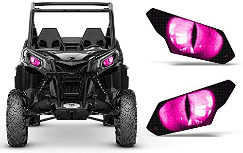 AMR Racing UTV Headlight Eye Graphics Decal Cover Compatible with Can-Am Maverick 1000 X3 Sport - Eclipse Pink