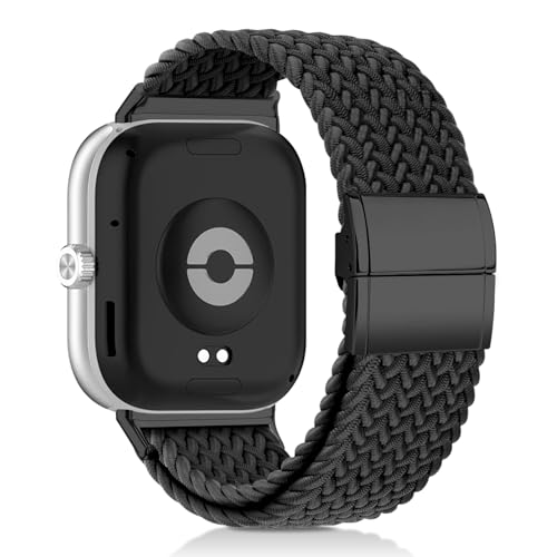 Zspoly Geflochtenes Armband Kompatibel mit Xiaomi Smart Band 9 pro armband/Xiaomi Smart Band 8 pro Armband/Xiaomi Redmi Watch 5/4 Nylon Magnetisch Stoff Elastisches Sport Ersatzband für Herren Damen