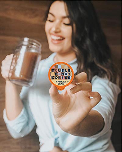 Double Donut Flavored Coffee Variety Pack, Flavored Coffee Pods, Including Hazelnut, Caramel, Chocolate Coffee & More, Single Serve Coffee For Keurig K Cups Machines, 72 Count #TOP2