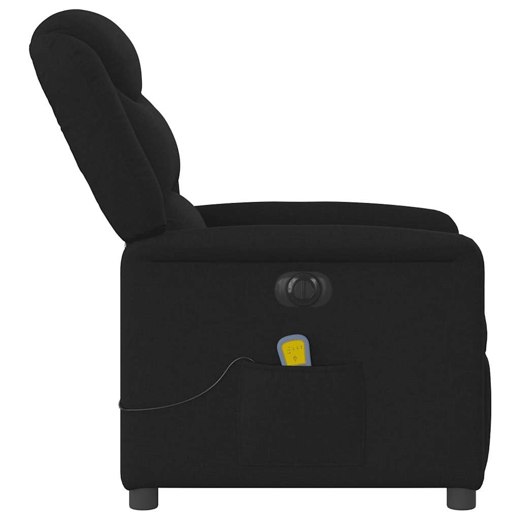 Poltrona massaggiante elettrica nera, 78 x 95 x 100 cm, con funzione sdraiata, massaggio vibrante a 6 punti e telecomando per soggiorno, ufficio, camera da letto