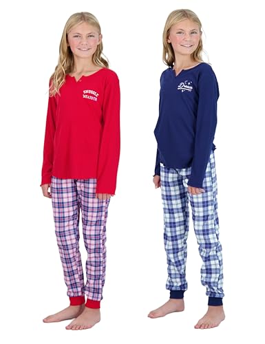 Sleep On It Girls Pajama Set Long Sleeve Shirts & Fleece Sleep Pants Kids Sleepwear Soft & Cozy Pajamas for Girls Sizes 4-142