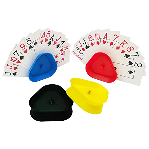 QEEROYO Soporte para Tarjetas de Juego, Soporte para Juego de Cartas, 4 Piezas Juego de Cartas Titular de Plástico, Titular De La Tarjeta De Juego, Soporte de Plastico para Tarjetas Juego de Mesa