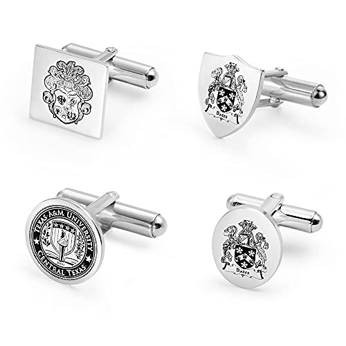 Custom Logo Cufflinks Gift for Him Photo Cufflinks Engraved Logo Cufflinks Customized Company Logo Cufflinks Personalized Coat of Arms Cuff Links Family Crest Cufflinks