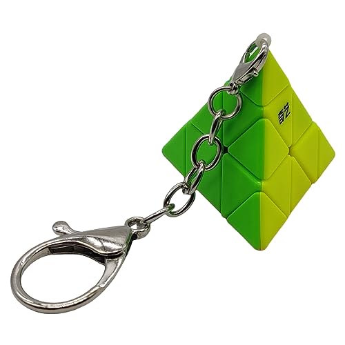 Image of Hawkister QiYi Mini Pyraminx Keychain Cube Stickerless 4.5CM Keyring Magic Cube Puzzle