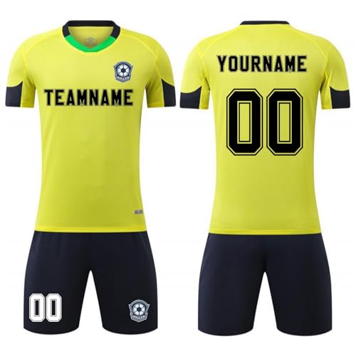 Genérico Camisetas de Futbol Personalizada para Niños y Adultos, Camiseta Futbol con Logo Nombre y Número Equipacion Futbol Incluye Camiseta y Pantalones Cortos