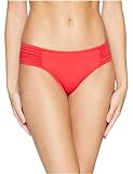 Seafolly Women's Standard Ruched Side Retro Medium Coverage Bikini Bottom Swimsuit, Chili, 10 US