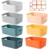 🌈 【Lot de 7 boîtes de rangement colorées + 6 étiquettes gratuites】Offrez-vous une organisation intelligente et stylée avec 7 boîtes aux couleurs vives (blanc, abricot, jaune, gris, vert clair, orange, bleu foncé), de grande capacité (24,5 × 18 × 10 cm). Inclus : 6 grilles d’étiquettes autocollantes sans résidu. Classez, étiquetez et rangez facilement – la solution idéale pour une maison ordonnée