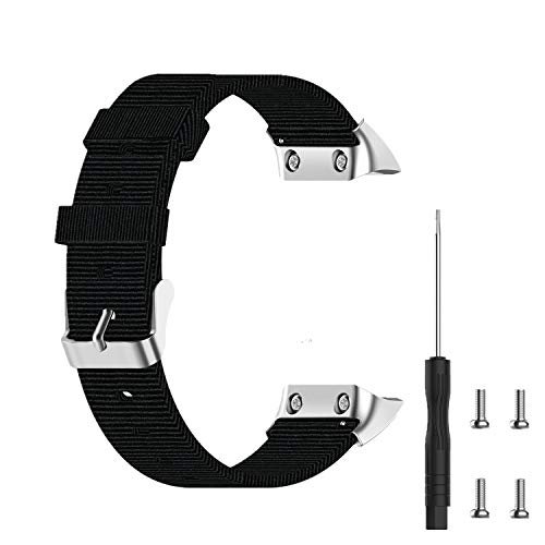 Huabao Tela de Nailon Correa de Repuesto para Garmin Forerunner 30/Forerunner 35 (Negro)
