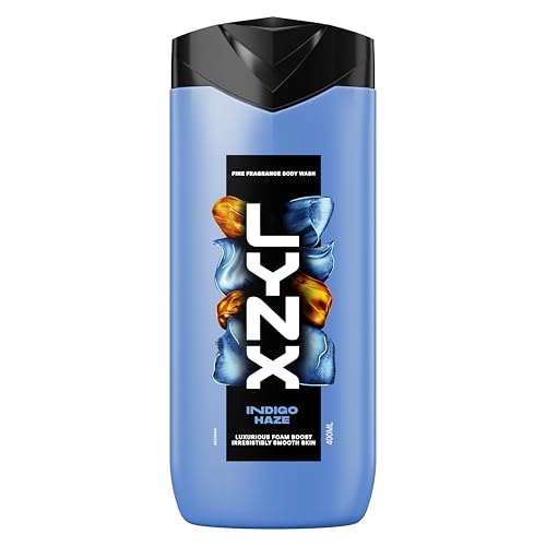 Lynx Fine Fragrance Indigo Haze Premium Body Wash Body Cleanser shower gel with a molten sugar lavender & musk scent for 12 hours of freshness 400 ml