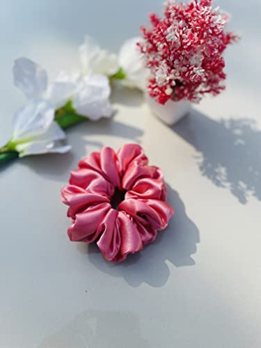 Image of Luxury Silk Scrunchies for Women and Girls, Hair Ties, Hair Band, Ponytail Holder (Aqua)