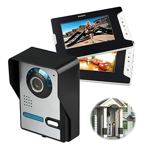 Video Türsprechanlage Türklingel Intercom System, Türsprechanlage mit 7 Zoll 2-Monitor 1-Kamera Für 1-Familienhaus, Farb-TFT-LCD IR-Kamera Nachtsicht, Elektroschloss-Steuerfunktion