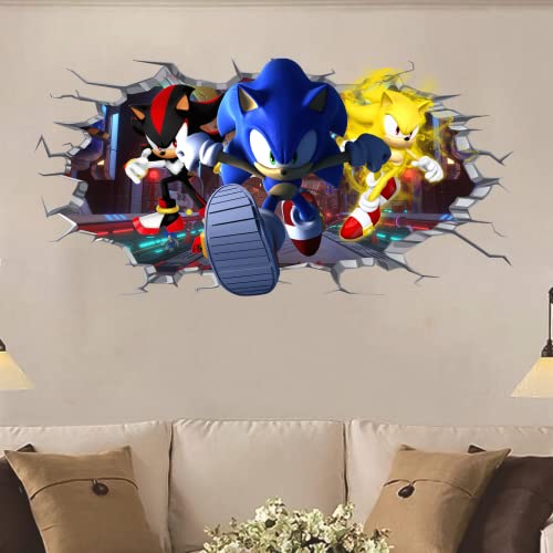 Sonic Decal Removable Peel Self Stick Adhesive Hole Vinyl Decoration Wall Sticker Art Kids Room Home Decor Boys Children Nursery Baby #TOP3
