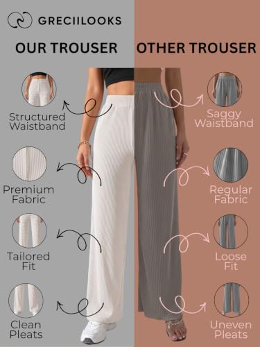 Image of GRECIILOOKS Women's Parachute Cargo Pants - High Waist Flared Korean Trousers| Trendy Casual Wear for Daily & Travel Use (Available in Plus Size)