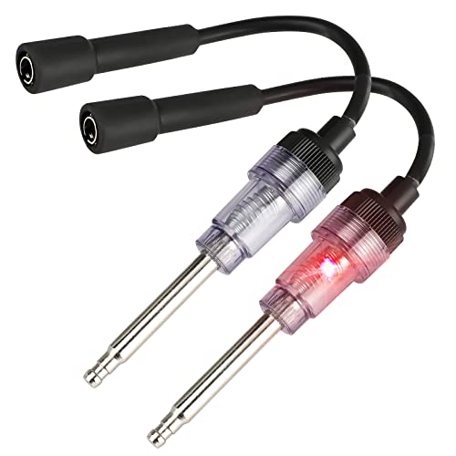 Linkstyle 2PCS Inline Spark Plug Tester, Straight Boot Ignition Test for Small Engine, Car, Chainsaw, Armature Diagnostic Detector for Automotive Car Inline Spark Plug Tester Engine Ignition Tester