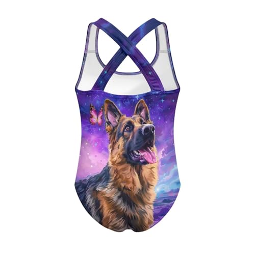 Image of WELLFLYHOM Girls Swimsuit 5-14 Cross Back Swimwear Full Coverage One Piece Bathing Suit Sleeveless Beachwear
