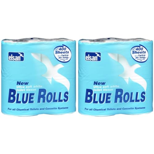 Elsan ROL04 Toilet Rolls - Blue, Size 4 x 400 (Pack of 2)